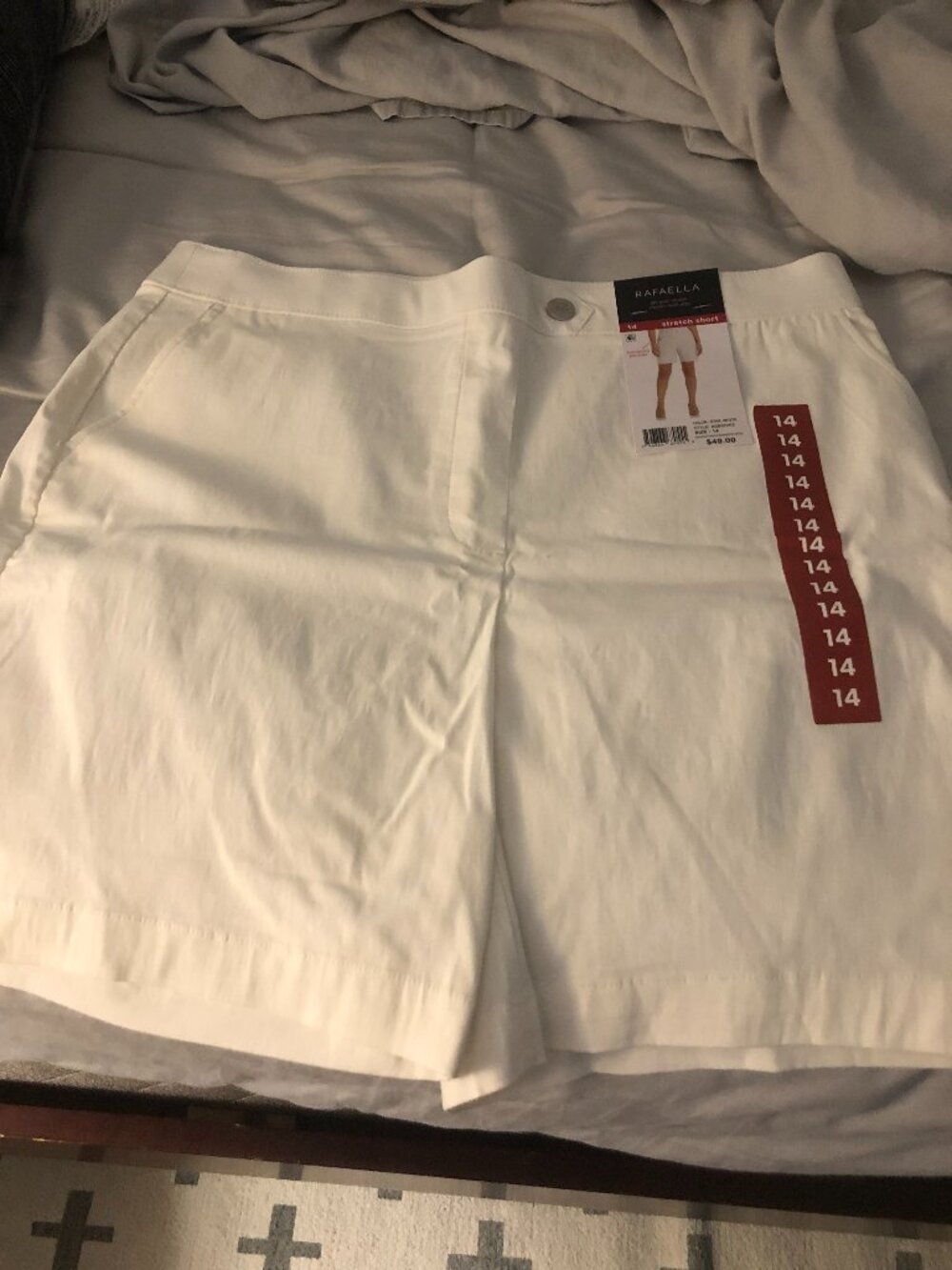 Rafaella White Stretch Shorts Size 14 NWT